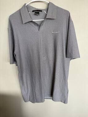 Nike Men's Dri-Fit Tiger Woods Collection Golf Polo Shirt Grey Size M Medium